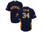 Youth Houston Astros #34 Nolan Ryan Navy 2018 Gold Program Cool Base Stitched Baseball Jersey
