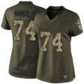 Women Nike New York Jets #74 Nick Mangold Green Salute to Service Jerseys