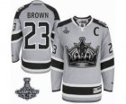 nhl jerseys los angeles kings #23 brown grey-black[stadium][2014 Stanley cup champions][patch C]