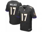 Mens Nike Baltimore Ravens #17 Mike Wallace Elite Black Alternate NFL Jersey