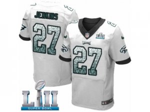Men Nike Philadelphia Eagles #27 Malcolm Jenkins Elite White Road Drift Fashion Super Bowl LII NFL Jersey