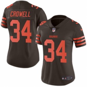 Women\'s Nike Cleveland Browns #34 Isaiah Crowell Limited Brown Rush NFL Jersey