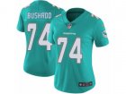 Women Nike Miami Dolphins #74 Jermon Bushrod Vapor Untouchable Limited Aqua Green Team Color NFL Jersey