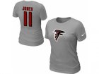 Women Nike Atlanta Falcons #11 Jones Name & Number T-Shirt grey
