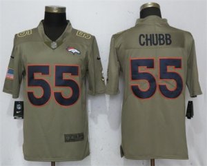 Nike Broncos #55 Bradley Chubb Olive Salute To Service Limited Jersey