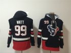 Houston Texans #99 J.J. Watt Navy All Stitched Hooded Sweatshirt