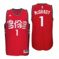 Mens Adidas Toronto Raptors #1 Tracy Mcgrady Authentic Red Chinese New Year NBA Jersey