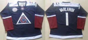 NHL Colorado Avalanche #1 Semyon Varlamov Navy Blue Jerseys
