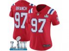 Women Nike New England Patriots #97 Alan Branch Red Alternate Vapor Untouchable Limited Player Super Bowl LII NFL Jersey