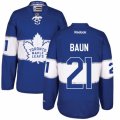 Mens Reebok Toronto Maple Leafs #21 Bobby Baun Authentic Royal Blue 2017 Centennial Classic NHL Jersey