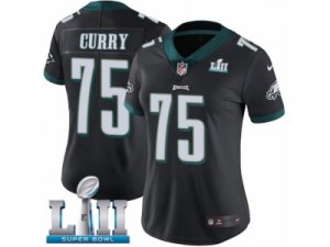 Women Nike Philadelphia Eagles #75 Vinny Curry Black Alternate Vapor Untouchable Limited Player Super Bowl LII NFL Jersey