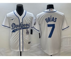 Men\'s Los Angeles Dodgers #7 Julio Urias Whiteh Cool Base Stitched Baseball Jersey