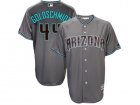 Mens Arizona Diamondbacks #44 Paul Goldschmidt Majestic Gray Turquoise 2017 Cool Base Jersey