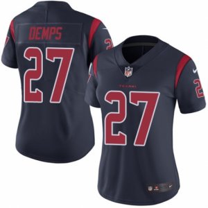 Women\'s Nike Houston Texans #27 Quintin Demps Limited Navy Blue Rush NFL Jersey