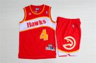 Hawks #4 Spud Webb Red Hardwood Classics Jersey(With Shorts)