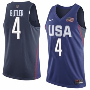 Men Nike Team USA #4 Jimmy Butler Swingman Navy Blue 2016 Olympic Basketball Jersey