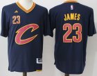 Men Cleveland Cavaliers #23 LeBron James Navy Blue Short Sleeve C Stitched NBA Jersey