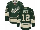 Mens Reebok Minnesota Wild #12 Eric Staal Authentic Green Third NHL Jersey