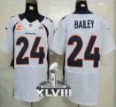 Nike Denver Broncos #24 Champ Bailey White With C Patch Super Bowl XLVIII NFL Elite Jersey
