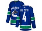 Men Adidas Vancouver Canucks #4 Michael Del Zotto Blue Home Authentic Stitched NHL Jersey