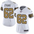 Women's Nike New Orleans Saints #62 Jahri Evans Limited White Rush NFL Jersey