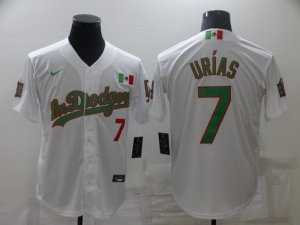 Dodgers #7 Julio Urias White Mexico Cool Base Jersey