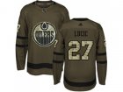 Youth Adidas Edmonton Oilers #27 Milan Lucic Green Salute to Service Stitched NHL Jersey