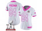 Womens Nike Atlanta Falcons #24 Devonta Freeman Limited White Pink Rush Fashion Super Bowl LI 51 NFL Jersey