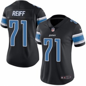 Women\'s Nike Detroit Lions #71 Riley Reiff Limited Black Rush NFL Jersey