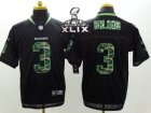 2015 Super Bowl XLIX Nike Seattle Seahawks #3 Russell Wilson Black jerseys(Elite Camo Fashion)