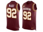 Mens Nike Washington Redskins #92 Stacy McGee Limited Red Player Name & Number Tank Top NFL Jersey