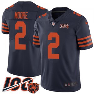 Men\'s Chicago Bears #2 D.J. Moore Navy Blue Alternate Stitched NFL 100th Season Vapor Limited Jersey