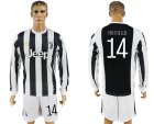 2017-18 Juventus 14 MATTIELLO Home Long Sleeve Soccer Jersey