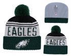 Eagles Fresh Logo Green Pom Knit Hat
