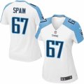 Women's Nike Tennessee Titans #67 Quinton Spain Limited White NFL Jersey
