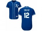 Mens Majestic Kansas City Royals #12 Jorge Soler Blue Flexbase Authentic Collection MLB Jersey
