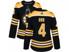 Women Adidas Boston Bruins #4 Bobby Orr Black Home Authentic Stitched NHL Jersey