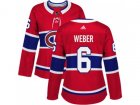 Women Adidas Montreal Canadiens #6 Shea Weber Red Home Authentic Stitched NHL Jersey