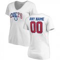 Indianapolis Colts NFL Pro Line by Fanatics Branded Womens Any Name & Number Banner Wave V Neck T-Shirt White