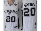 NBA San Antonio Spurs #20 Manu Ginobili White jerseys(Revolution 30 Swingman 2013 Finals Patch)