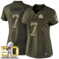 Women Nike Broncos #7 John Elway Green Super Bowl 50 Stitched Salute to Service Jersey