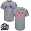 Men's Majestic Chicago Cubs #22 Jason Heyward Grey 2016 World Series Bound Flexbase Authentic Collection MLB Jersey