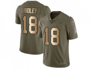 Nike Atlanta Falcons #18 Calvin Ridley Olive Gold Men Stitched NFL Limited 2017 Salute To Service Jersey