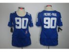 Nike Womens New York Giants #90 Pierre-Paul blue Jerseys[breast Cancer Awareness]