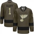 St. Louis Blues #1 Brian Elliott Green Salute to Service Stitched NHL Jersey
