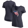 Jacksonville Jaguars Navy Womens NFL Pro Line by Fanatics Branded Banner State T-Shirt