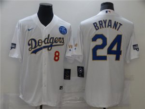 Dodgers #8 Kobe Bryant White Nike 2021 Gold Program KB Cool Base Jersey