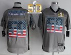 Nike Carolina Panthers #59 Luke Kuechly Grey Super Bowl 50 Men Stitched NFL Elite USA Flag Fashion Jersey
