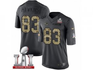 Youth Nike New England Patriots #83 Lavelle Hawkins Limited Black 2016 Salute to Service Super Bowl LI 51 NFL Jersey
