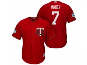 Mens Minnesota Twins #7 Joe Mauer 2017 Spring Training Cool Base Stitched MLB Jersey